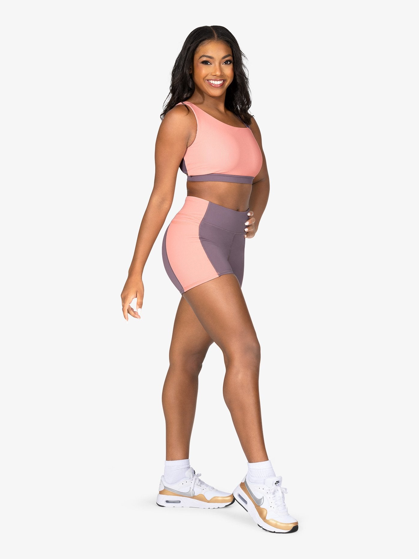 Pink asymmetrical bra top